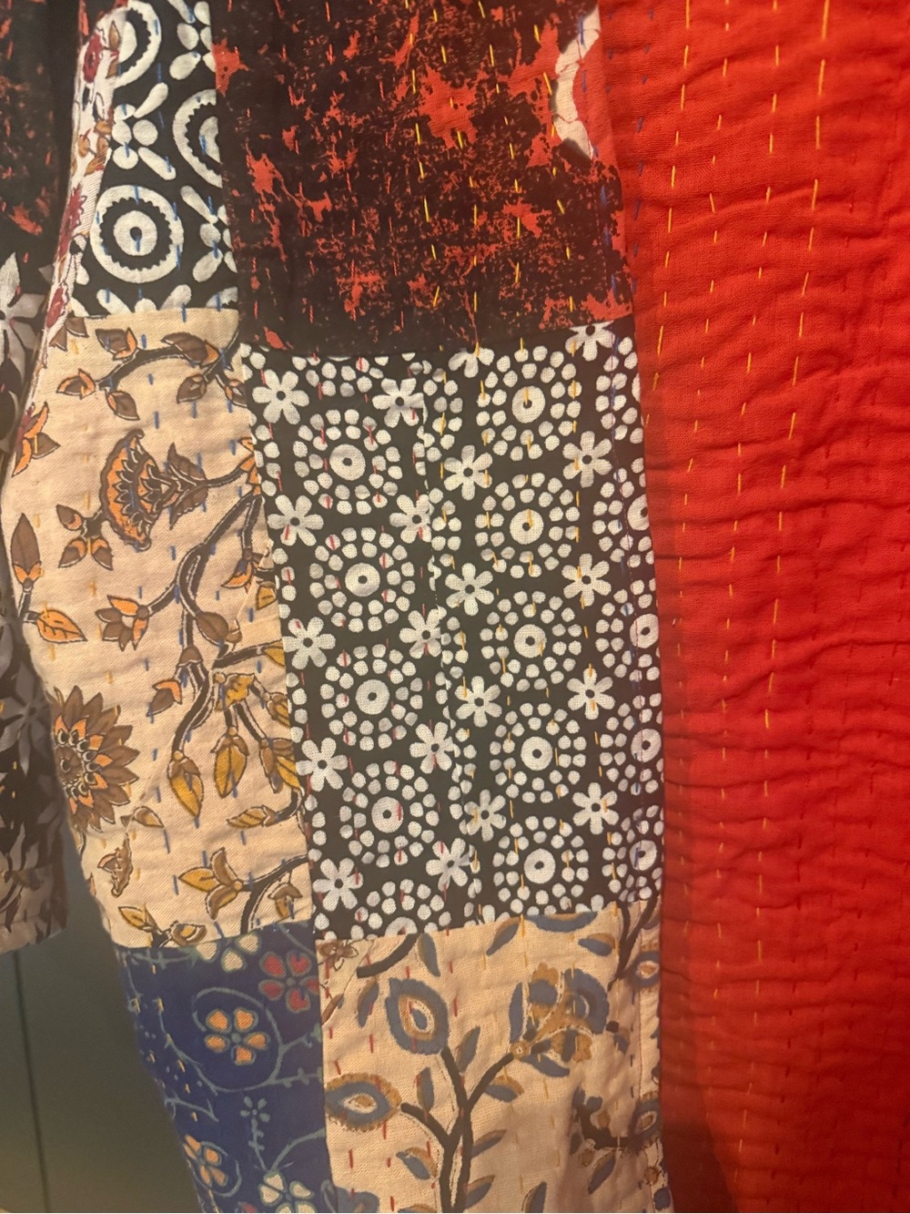 🌹 Raj Women’s Quilted Kantha Patchwork Kimono *Bohemian Boho Chic* - Picture 9 of 13